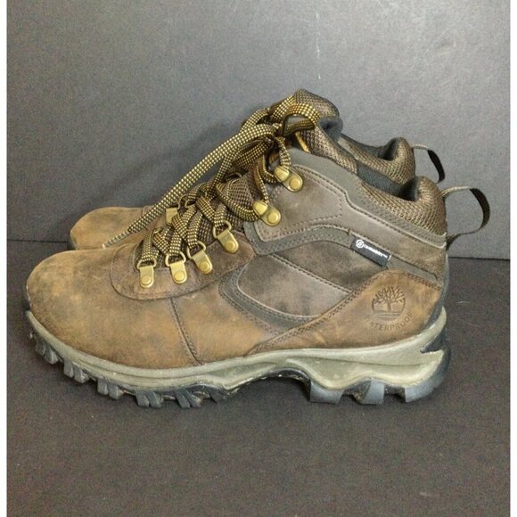 Timberland Mens Anti-Fatigue Hiking Boots Size 8.5 W Brown Leather Durable Outdo - Picture 1 of 8